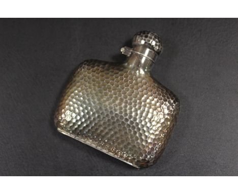 ANTIQUE SILVER PLATE SPIRITS FLASK