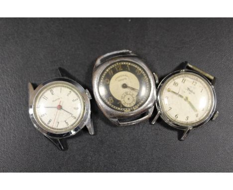 MILITARY STYLE VINTAGE WRISTWATCH AND TWO OTHERS