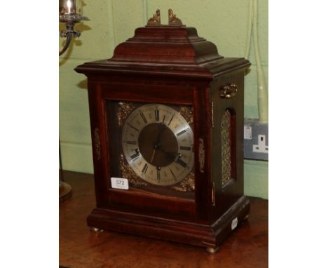 A Smith's Enfield mahogany Georgian style bracket clock, eight day twin train movement