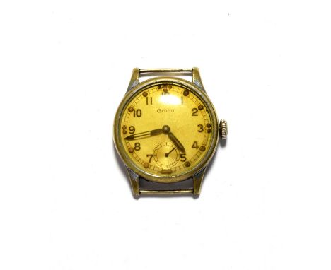 A military wristwatch, signed Grana, screw back engraved 6e/385, ''Broad Arrow'', a2029.  Movement not in working order