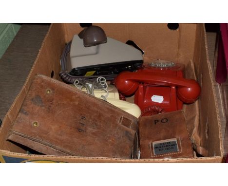 Telephones (i) Model 746 red (ii) Model 8746F cream (iii) Model 706F grey; together with two GPO Testers (5)