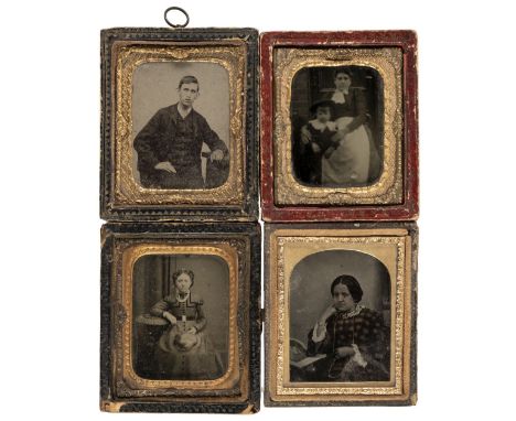 Cased Images. A small quantity of cased images and other mostly Victorian portrait photography, later 19th century, including