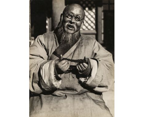 China. Portrait of a monk by Heinz von Perckhammer (1895-1965), 1930, printed later, photographer's copyright stamp and vario