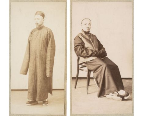 China. Four studies of Chinese men, c. 1890-1910, albumen and gelatin silver print photographs, images 16 x 10 cm and smaller