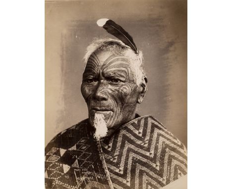 Pulman (Elizabeth, 1836-1900). Portrait of the Maori Chief Mahi Poki Orakei, New Zealand, c. 1870, albumen print laid on cont