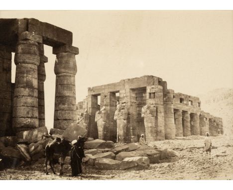 Egypt &amp; Europe. A pair of photographs of Egypt by Francis Frith, 1857, albumen prints, featuring views of the Memnonium a