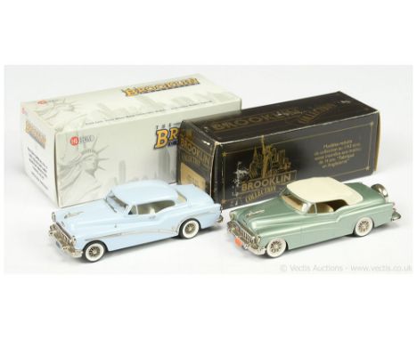 Brooklin 1/43 Scale pair - (1) BRK20 1953 Buick Skylark Convertible - metallic white, green, cream hood, beige interior, chro