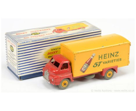 Dinky 923 Big Bedford "Heinz 57 Varieties" (Sauce Bottle) - red cab &amp; chassis, yellow back &amp; Supertoy hubs with grey 