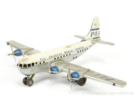 Gama (Germany) "Strato Clipper Airliner" - scarce large scale tinplate friction drive Aircraft circa 1950's - cream/grey with