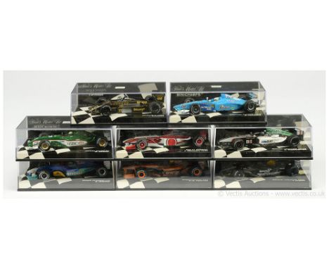 Minichamps 1/43rd scale Racing Car group to include Orangearrows A23 H.H Frentzen; Jaguar Racing R4 M. Webber; Bar 01 Superte