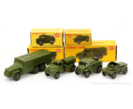 Dinky Military Group (1) 677 Armoured Command Vehicle - military green including Supertoy hubs; (2) 643 Army Water Tanker wit
