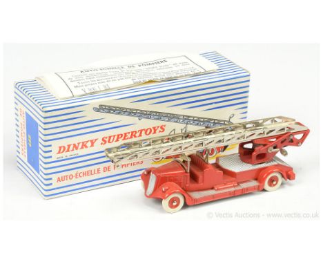 French Dinky 899 Auto-Echelle "Pompiers" (Fire Engine) - red, silver including platforms, red concave hubs with white treaded