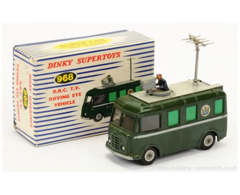 Dinky 968 "BBC TV" Roving Eye Vehicle - green, grey including roof panel &amp; Supertoy hubs, silver trim with plastic aerial