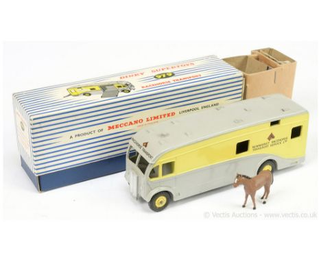 Dinky 979 Racehorse Transporter "Newmarket Racehorse Transport Ltd" - two-tone grey, lemon yellow including Supertoy hubs wit