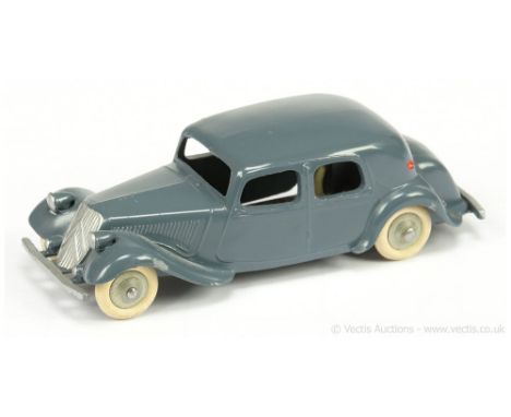 JRD or CIJ Citroen 11CV - dark blue grey, silver trim, white smooth tyres - factory error fitted with plain unstamped base - 