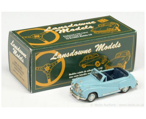 Lansdowne Models 1/43 Scale LDM9A 1953 Austin Somerset Convertible - light blue with dark blue interior, chrome trim - Mint i