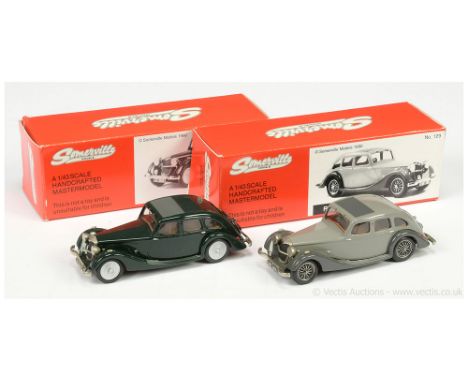 Somerville Models 1/43 Scale Pair (1) 129 Riley Kestrel - two-tone grey with tan interior, spoke wire wheels, (2) 129A simila