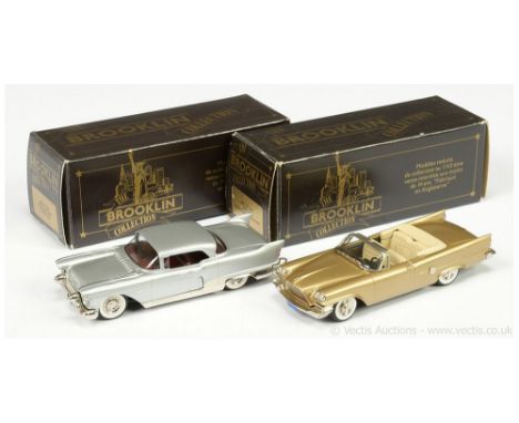 Brooklin 1/43 Scale pair - (1) BRK41 1959 Chrysler 300E Convertible - metallic gold, dark cream interior, chrome trim, (2) BR