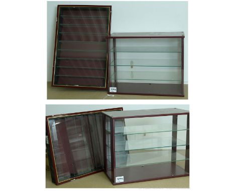 Mixed pair of Display Cabinets (1) Picture Pride or similar wall hanging cabinet with 8 x glass shelves, approx size 64cm hei