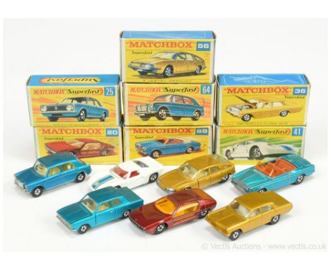 Matchbox Superfast a boxed group all with 5-spoke wheels ; (1) 20a Lamborghini Marzal - metallic red, orange windows; (2) 25a