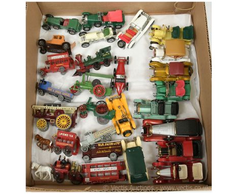 Matchbox Models of Yesteryear an early unboxed group including Y1 Allchin Traction Engine with unpainted angled rear treads, 