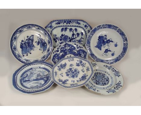 CHINESE PORCELAIN. A collection of 19th century Chinese porcelain dishes &amp; plates. (In various stages of restoration)