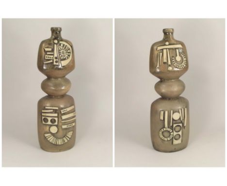 TREMAEN POTTERY. A Tremaen Pottery, Newlyn 'Morvah' design lamp base. Height 51cm.
