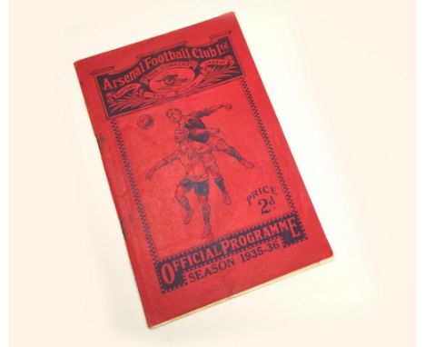FOOTBALL PROGRAMME. 1935/1936 Arsenal v Newcastle Division I programme.