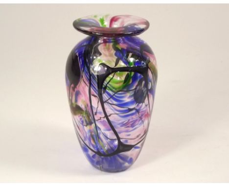 NORMAN STUART CLARKE. A Norman Stuart Clarke art glass vase, signed &amp; dated '93. Height 13cm.