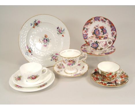 COALPORT. Two Coalport trios, cups &amp; saucers etc.