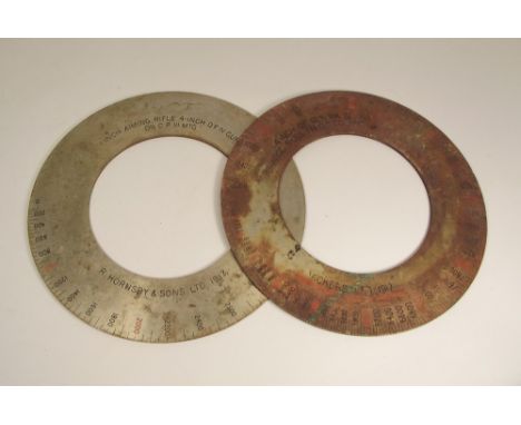 RANGE FINDER GAUGES. Two 1917 range finder gauges, one for Vickers Ltd., the other R Hornsby &amp; Sons Ltd.
