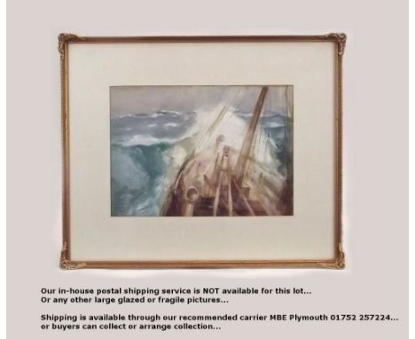 G.V.F. MANN. A watercolour of R.M.S. Orvieto in a storm. Signed, titled &amp; dated Feb 1926. 27 x 38cm. (G.V.F. Mann was the