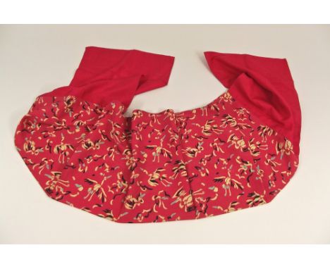 CRYSEDE SILK.A 1920's/30's Crysede, Newlyn, hand blocked silk scarf in a stylised pattern of flying cranes. 150 x 25cm.