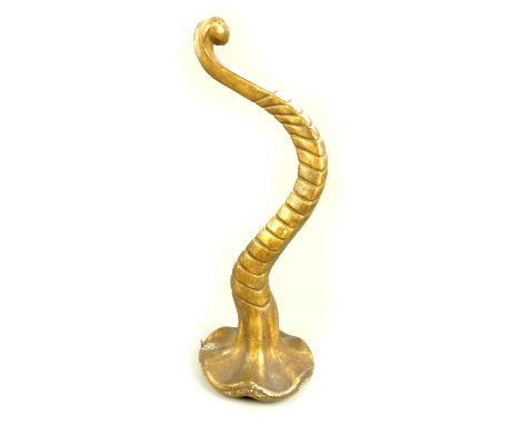 Unusual 19th century gilt wood elephant's trunk, wall hanging, 80cm l