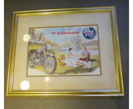 A framed and glazed reproduction Norton print 'The unapproachable'. Frame size 72cm x 58cm.