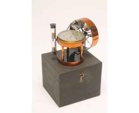 A "PORTABLE AIR METER", maker Bottomley, London, the signed dial with five subsidiary dials, numbered 1802, with pivotting sa