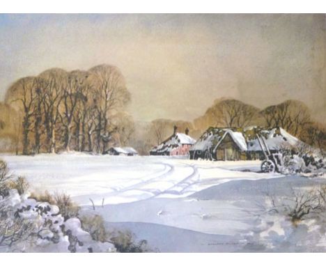 Rowland Hilder 'The first snow', a signed limited edition print, number 210 of 480. Signed in pencil lower right. 54 cm x 69 