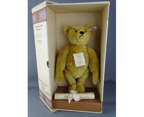 A STEIFF BRITISH COLLECTOR'S TEDDY BEAR, 'Blond 40', 1908 replica (1994), button in ear white tag no. 00046/3000, boxed with 