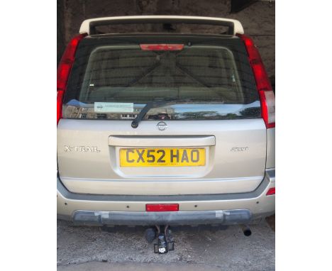 A NISSAN X TRAIL SPORT FIVE DOOR SUV CAR with draw bar, manual, one owner, mileage 30,000, registration number CX52 HAO