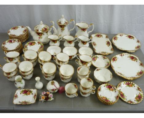 EIGHTY PLUS PIECES OF ROYAL ALBERT 'OLD COUNTRY ROSES' TEAWARE to include one teapot, one coffee pot, one large jug and sugar