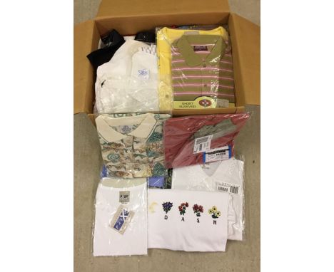 Box of new jumpers, cardigans, light tops. To include Anonio Germaine, House of Fraser, Hamells, Yam, Dash, Janell Cotton, M&