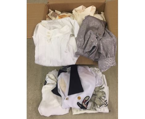 Box of mostly new spring tops & blouses. Yellow & light colours. To include Casali, Alain Carmell, HWB, Franpear, M&S, Paige.