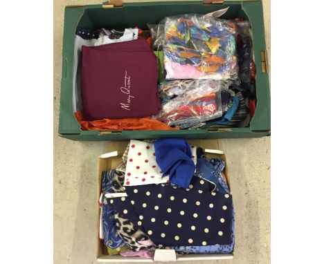 A box of vintage scarves and scarf & glove sets. To include Mary Quant, Ostinelli and Jean Parel. 