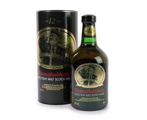 Bunnahabhain 12 Year Old Single Islay Malt Scotch Whisky 40% 70cl, in original card tube (one bottle)