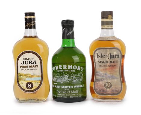 Isle Of Jura 10 Years Old Single Malt Scotch Whisky, 1980s bottling, 40% vol 75cl (one bottle), Isle Of Jura 8 Years Old Sing