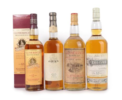 Glenmorangie 10 Years Old Single Highland Malt Scotch Whisky, 1980s bottling, 43% vol 1Litre (one bottle), Glenmorangie Mille