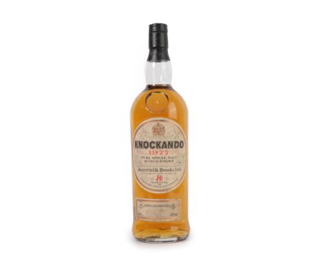Knockando 1977 Speyside Single Malt Scotch Whisky, bottled in 1990 by Justerini &amp; Brooks Ltd, 43% vol 1Litre (one bottle)