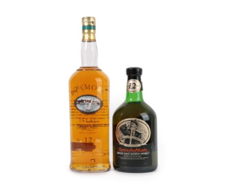 Bunnahabhain 12 Years Old Islay Single Malt Scotch Whisky, 1980s bottling, 40% vol 75cl (one bottle), Bowmore 12 Years Old Is
