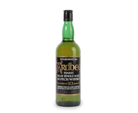 Ardbeg 10 Years Old Finest Islay Single Malt Scotch Whisky, 1980s bottling, 40% vol 75cl (one bottle)