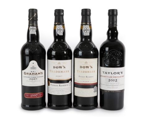 Dow's Trademark Finest Reserve Port (two bottles), Graham's Late Bottled Vintage Port 1997 (one bottle), Taylor's Late Bottle